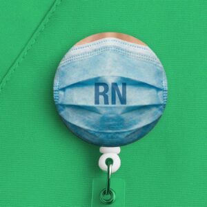 Rn Badge Reel • Registered Nurse Gift • Surgical Mask Id Holder • Retractable Name Tag • Nurse Graduation • Acrylic Badge Clip • Rn