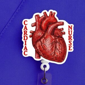 Cardiac Nurse Badge Reel Anatomical Heart Medical Id Holder Cardiology Nurse Scrubs Accessory Gift