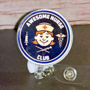 Retro Nurse Club Badge Reel – Fun Id Holder