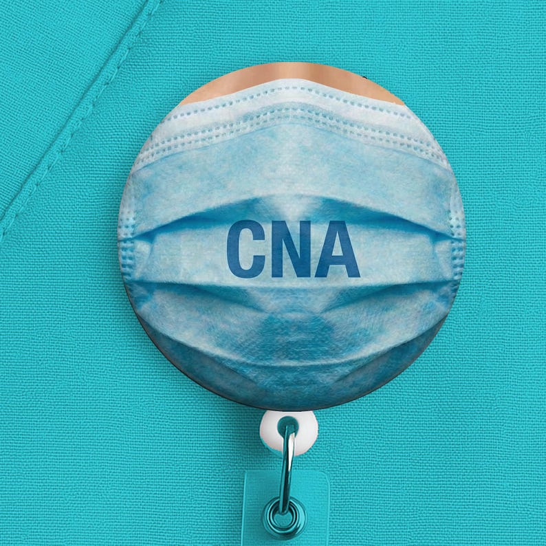 CNA Badge Reel • Certified Nursing Assistant Gift • Surgical Mask ID Holder • Retractable Badge Clip - Image 6