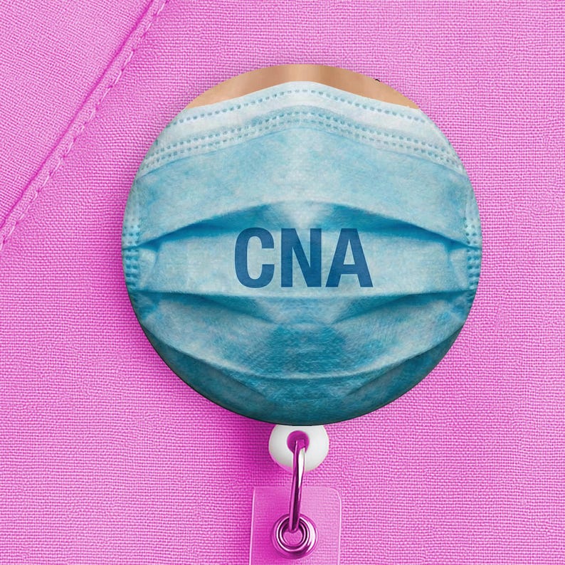 CNA Badge Reel • Certified Nursing Assistant Gift • Surgical Mask ID Holder • Retractable Badge Clip - Image 8