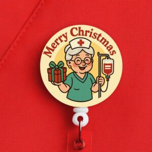 Merry Christmas Mrs. Claus Nurse Badge Reel