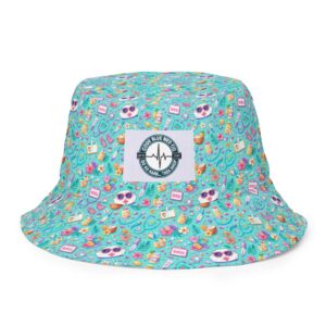Tropical Nurse Summer Healthcare Vacation Pattern Reversible bucket hat