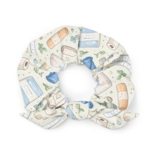 Wound Care Nurse Medical Supplies Pattern Recycled Scrunchie
