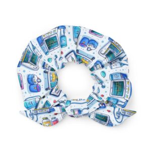 ICU Critical Care Medical Monitor Nurse Pattern Recycled Scrunchie