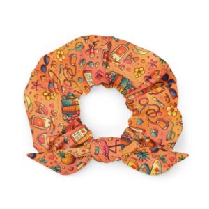 Coral Tropical Nurse Medical Pattern Summer Vacation Gift Recycled Scrunchie