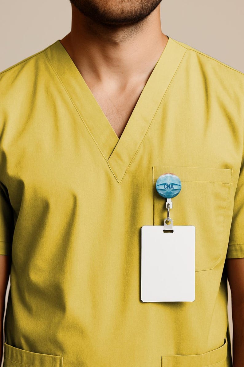 CNA Badge Reel • Certified Nursing Assistant Gift • Surgical Mask ID Holder • Retractable Badge Clip - Image 9