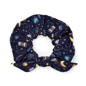 Night Shift Nurse Coffee & Stars Pattern Recycled Scrunchie
