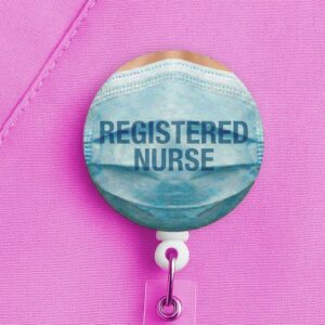 Registered Nurse Badge Reel • Rn Id Holder • Surgical Mask Design • Retractable Name Tag • Nurse Graduation Gift Retractable • Badge