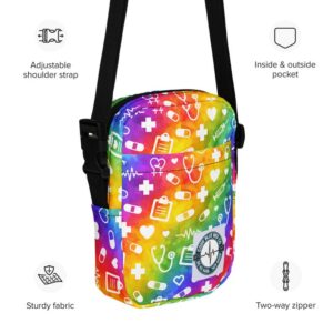 LGBTQ Rainbow Nurse Gift Utility crossbody bag