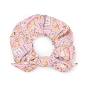 Pastel Nurse Care Essentials Pattern Recycled Scrunchie