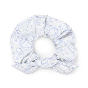 Nurse Pattern for RN CNA Floral Medical Icons Print Recycled Scrunchie