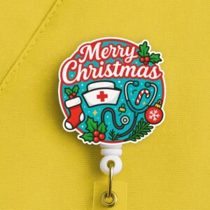 Merry Christmas Nurse Badge Reel