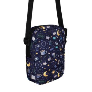 Night Shift Nurse Coffee & Stars Pattern Utility crossbody bag