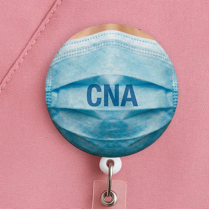 CNA Badge Reel • Certified Nursing Assistant Gift • Surgical Mask ID Holder • Retractable Badge Clip - Image 10