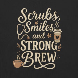 Scrubs, Smiles and Strong Brew Unisex garment-dyed heavyweight t-shirt