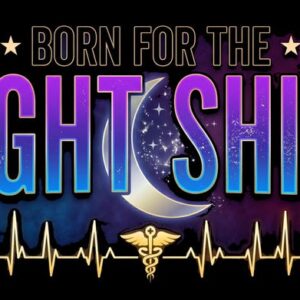 Night Shift Nurse T-Shirt, Neon Moon Stars ECG Healthcare Worker Tee