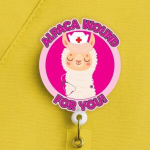 Wound Care Nurse Badge Reel, Alpaca Wound for You, Funny Nurse Gift