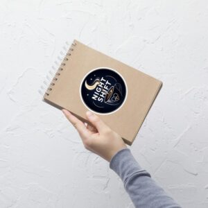 Night Shift Nurse Coffee Lover Gift, Midnight Healthcare Worker Design, Moonlit Nurse Art Bubble-free stickers