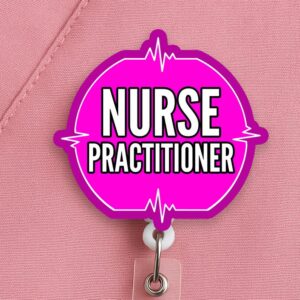 Nurse Practitioner Badge Reel, Pink NP Badge Reel, Nurse Practitioner Gift