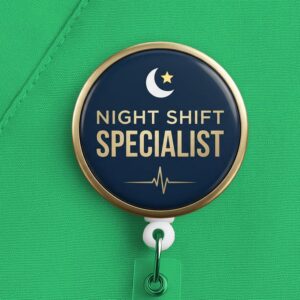 Night Shift Nurse Badge Reel, Night Shift Specialist, Nurse Gift
