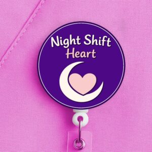 Night Shift Nurse Badge Reel, Night Shift Heart, Nurse Gift