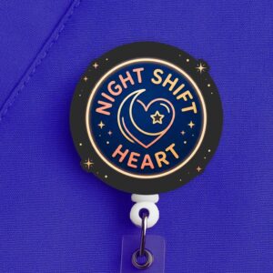 Night Shift Nurse Badge Reel, Night Shift Heart, Nurse Gift