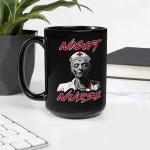 Night Shift Nurse Zombie Horror Mug, Spooky Healthcare Graphic, Halloween Gift