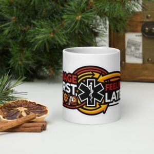 Triage First Feelings Later Nurse Coffee Mug White glossy mug