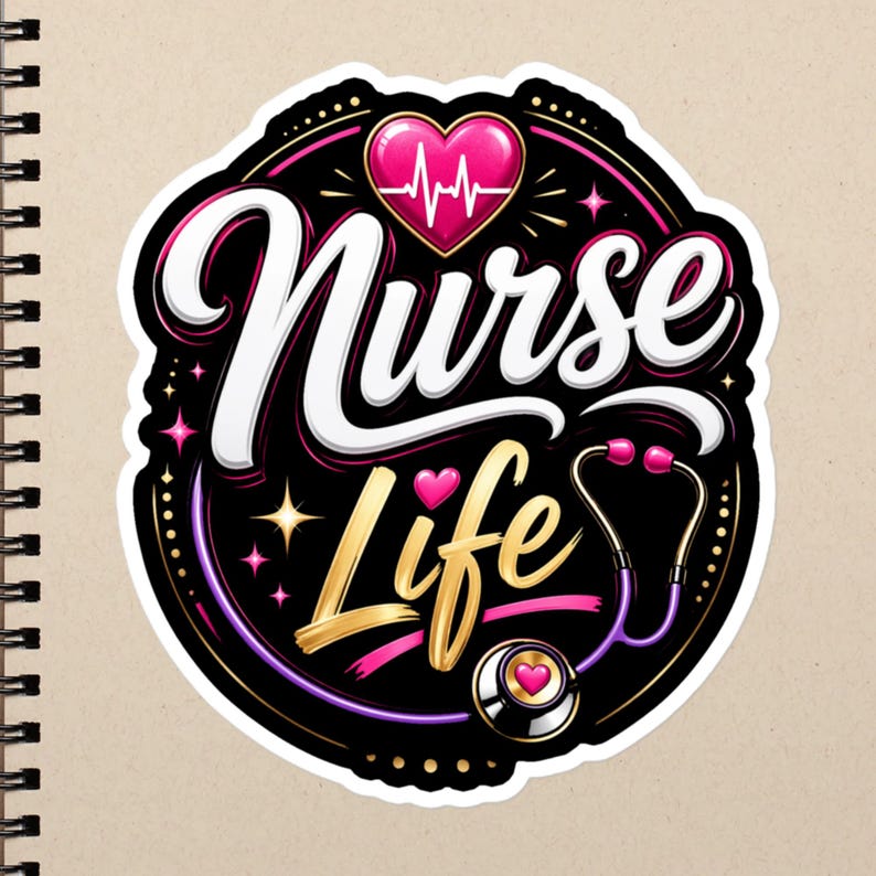 Nurse Life Cute Nurse Quote, RN LPN CNA Healthcare Worker Gift, Nursing Student Design Bubble-free stickers