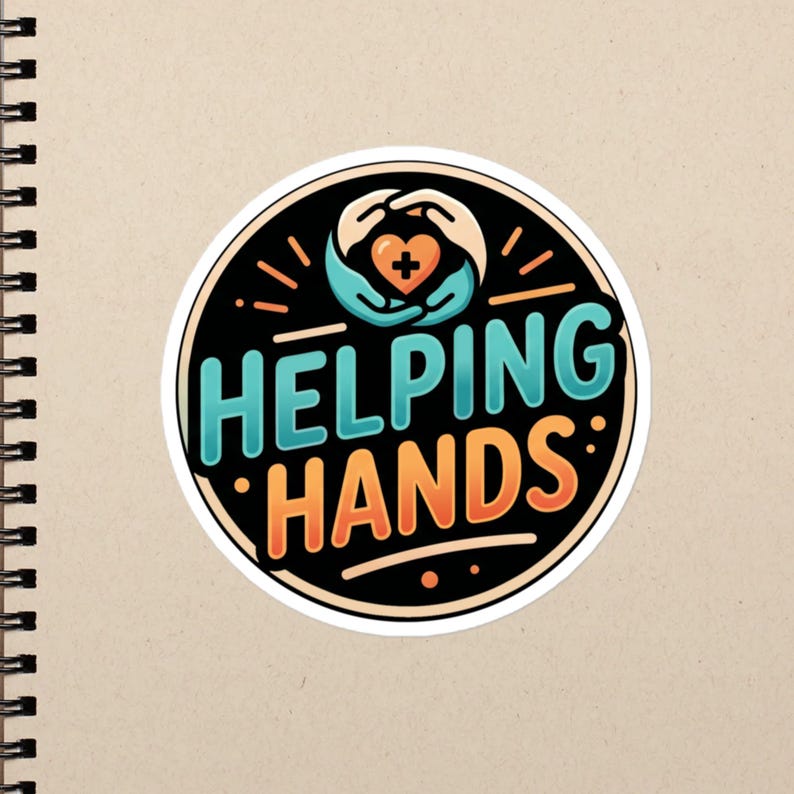 Helping Hands Nurse Gift, Caring Healthcare Worker Design, CNA RN LPN Compassion Quote Bubble-free stickers - Image 3