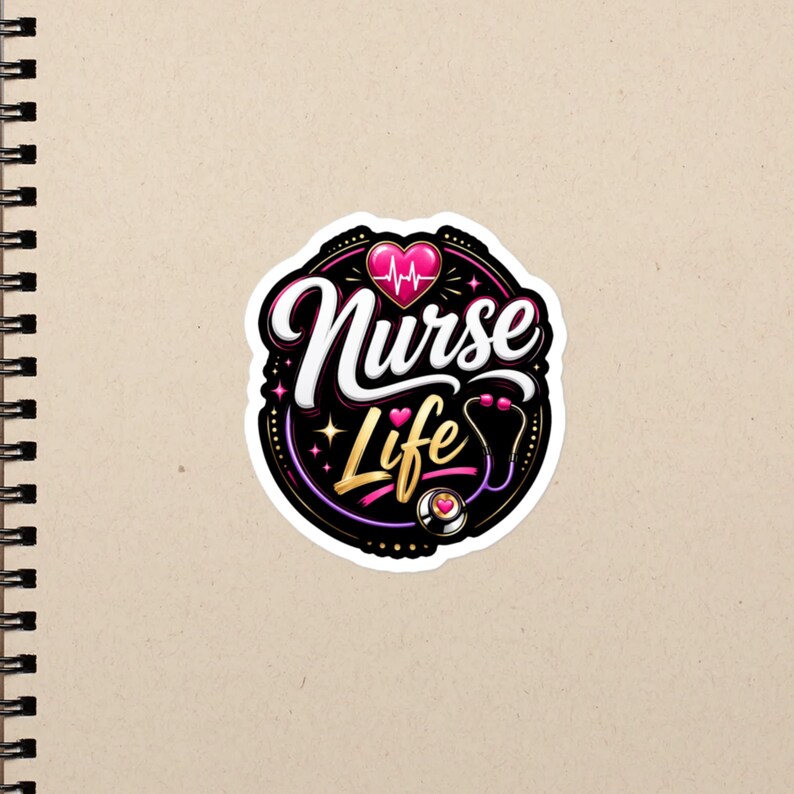 Nurse Life Cute Nurse Quote, RN LPN CNA Healthcare Worker Gift, Nursing Student Design Bubble-free stickers - Image 2