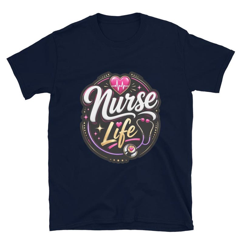 Nurse Life Nurse Gift Cute Nurse Design RN LPN Night Shift Healthcare Worker Short-Sleeve Unisex T-Shirt - Image 3
