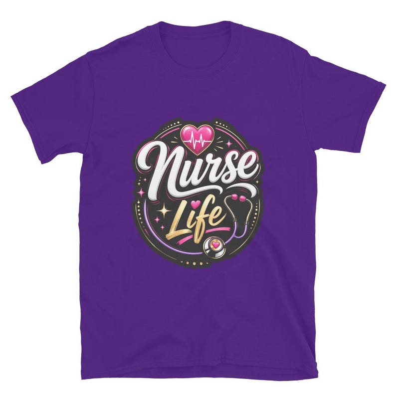 Nurse Life Nurse Gift Cute Nurse Design RN LPN Night Shift Healthcare Worker Short-Sleeve Unisex T-Shirt - Image 5