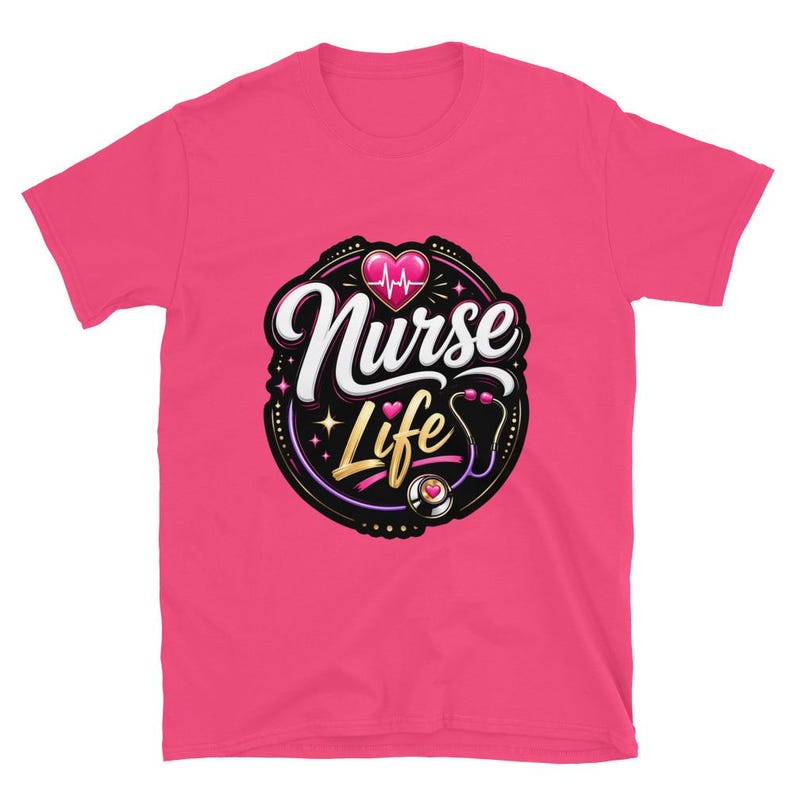 Nurse Life Nurse Gift Cute Nurse Design RN LPN Night Shift Healthcare Worker Short-Sleeve Unisex T-Shirt - Image 12