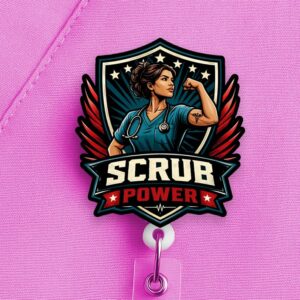 Scrub Power Nurse Gift, Strong Nurse Design, Edgy Healthcare Worker Gift, Nurse Pride Accessory