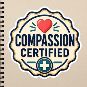 Compassion Certified Nurse Gift for Caring Healthcare Workers, CNA RN LPN Appreciation Design Bubble-free stickers