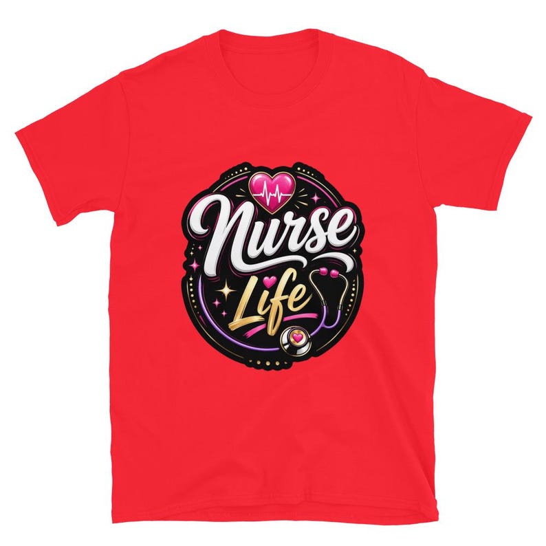 Nurse Life Nurse Gift Cute Nurse Design RN LPN Night Shift Healthcare Worker Short-Sleeve Unisex T-Shirt - Image 14