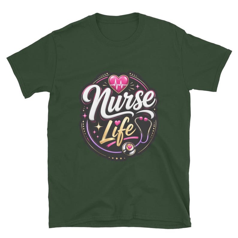 Nurse Life Nurse Gift Cute Nurse Design RN LPN Night Shift Healthcare Worker Short-Sleeve Unisex T-Shirt - Image 7