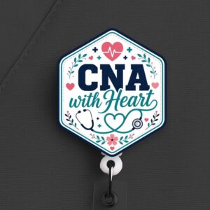 CNA With Heart Badge Reel, CNA Badge Reel, Nursing Assistant Gift