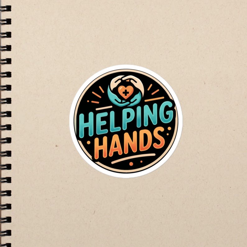 Helping Hands Nurse Gift, Caring Healthcare Worker Design, CNA RN LPN Compassion Quote Bubble-free stickers - Image 2