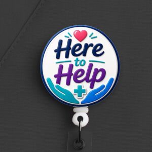 Here to Help Badge Reel, Nurse Badge Reel, Healthcare Worker Gift