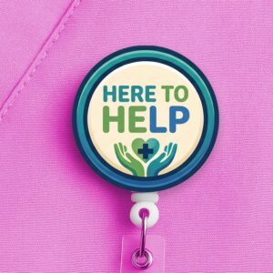 Here to Help Badge Reel, Nurse Badge Reel, Healthcare Worker Gift