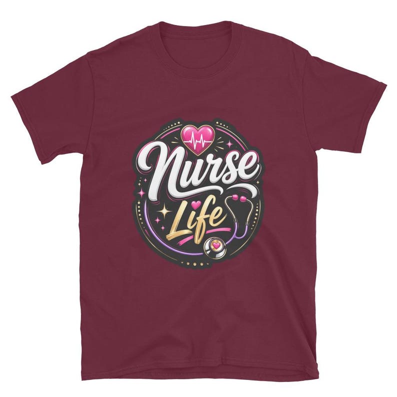 Nurse Life Nurse Gift Cute Nurse Design RN LPN Night Shift Healthcare Worker Short-Sleeve Unisex T-Shirt - Image 6