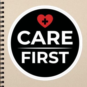 Care First Nurse Quote Healthcare Worker Gift Compassion Design CNA RN LPN Medical Staff Bubble-free stickers