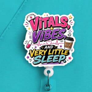 Vitals Vibes Very Little Sleep Nurse Humor, Funny Nurse Quote, Night Shift CNA RN Medical Worker Design