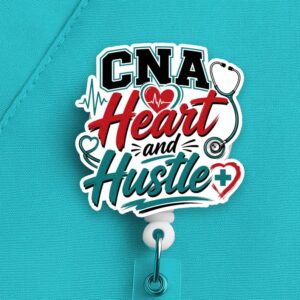 CNA Heart and Hustle Badge Reel, CNA Badge Reel, Nursing Assistant Gift