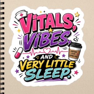 Scrub Power Gothic Nurse Gift, Alt Nurse Sticker, RN LPN CNA Dark Healthcare Worker Design Bubble-free stickers